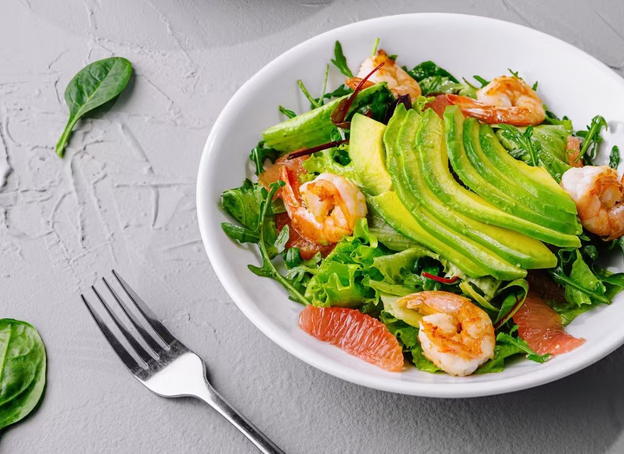 High-Protein, Low-Calorie Lunch Recipes - Shrimp & Avocado Salad