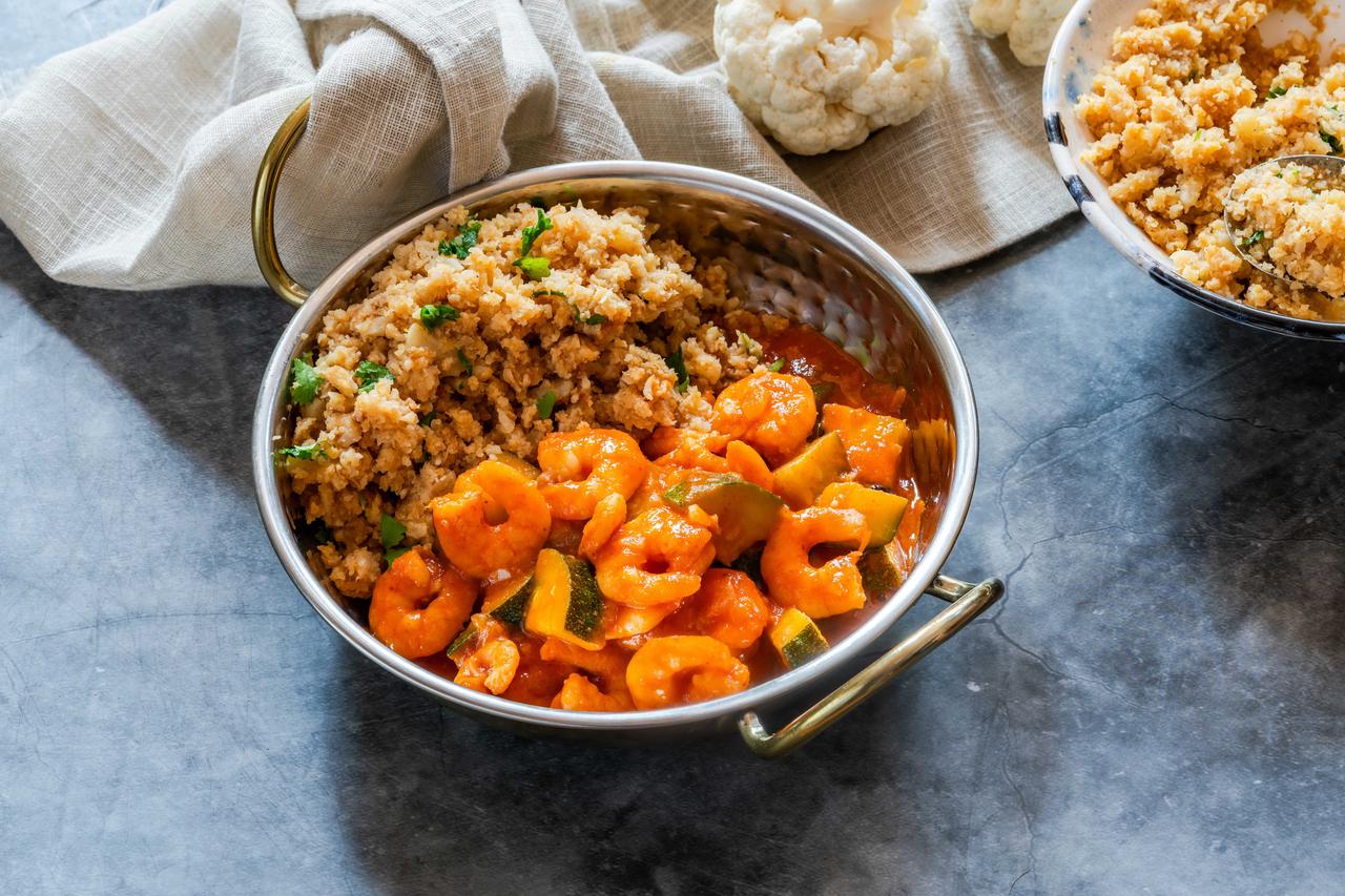 Low-Carb Dinner Recipes for Weight Loss - Cauliflower Fried Rice with Shrimp