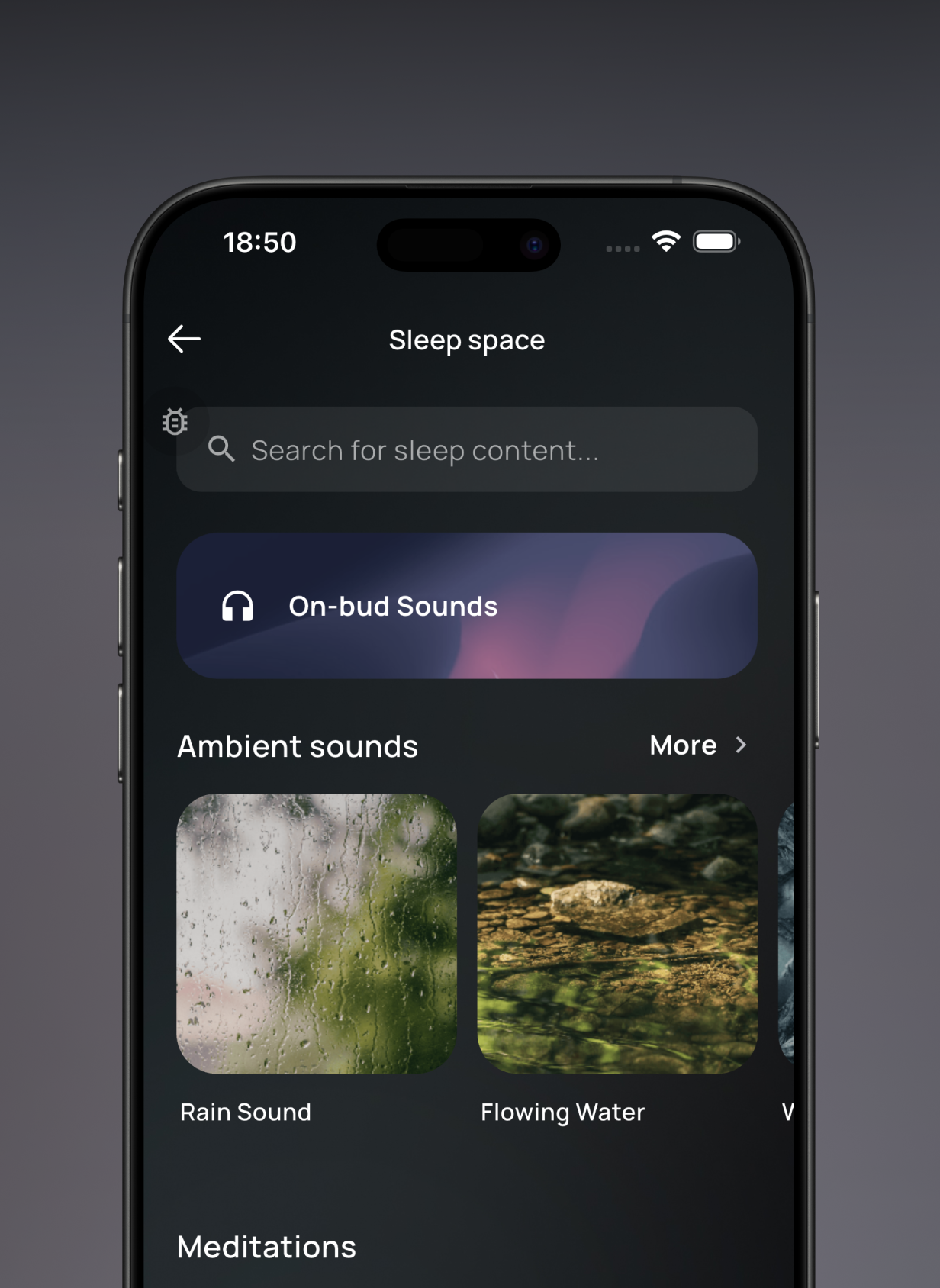 Sleep audio space interface